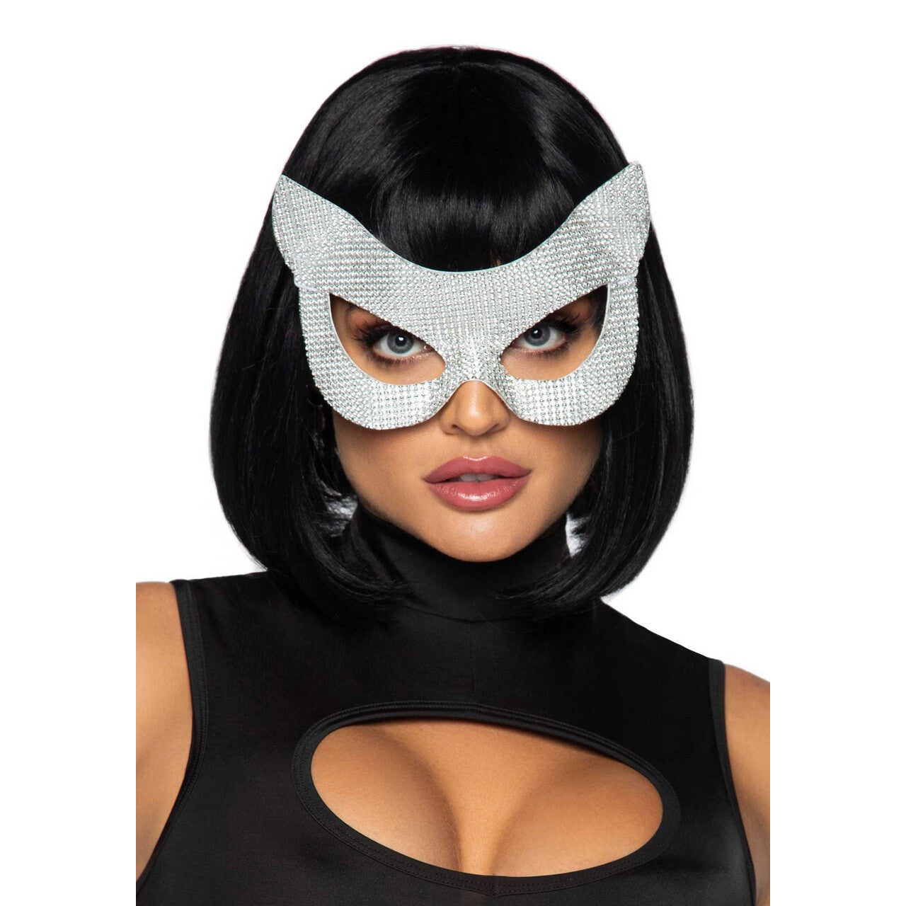 Op deze afbeelding zie je een Accessoires, van het merk Leg Avenue. Glinsterend Strass Katten Masker