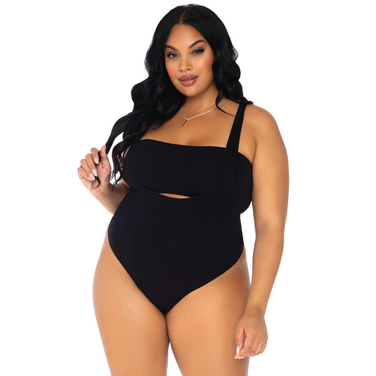 Op deze afbeelding zie je een Kostuums, van het merk Leg Avenue. Zwarte Top Met Bodysuit Plus Size Vrouw Kostuum
