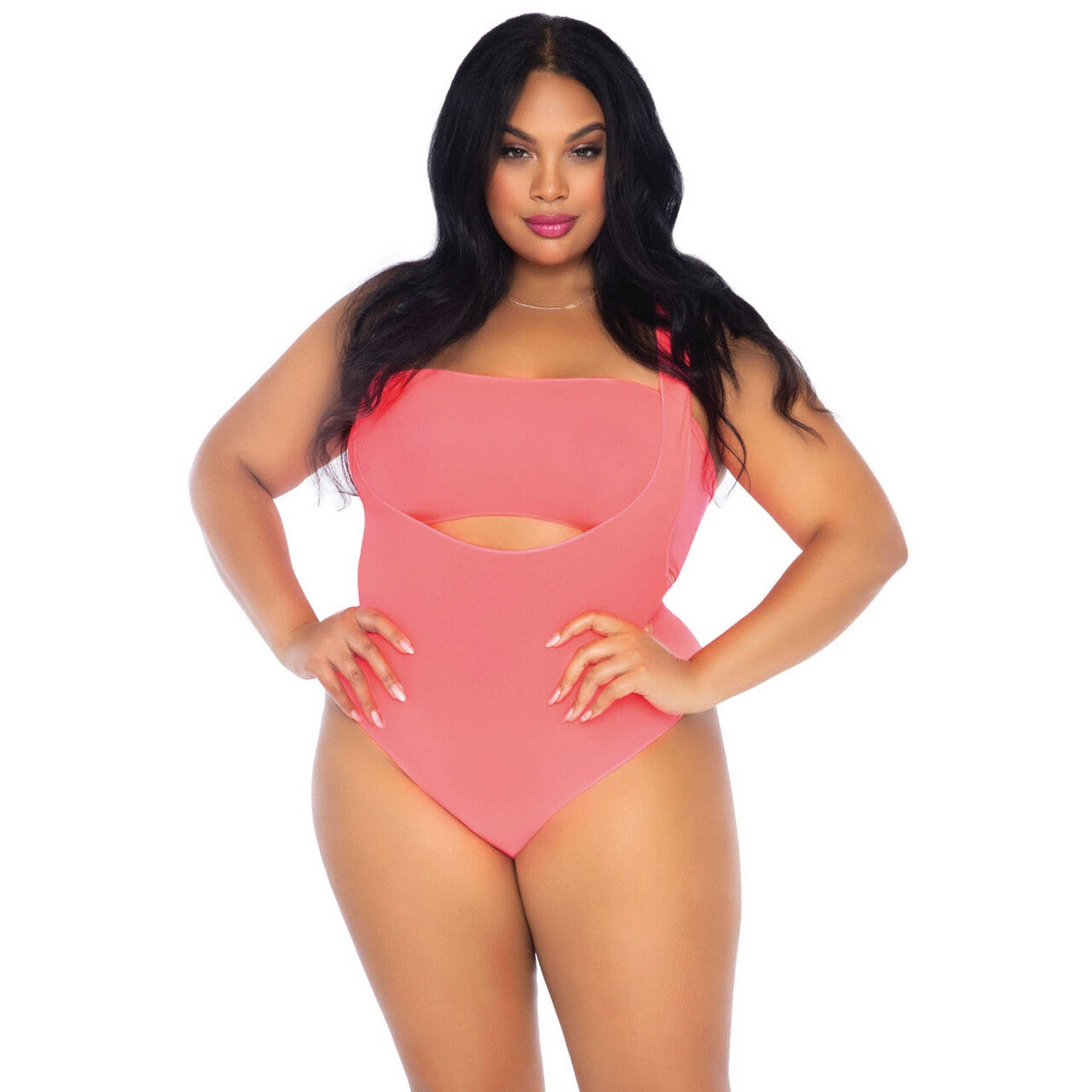 Op deze afbeelding zie je een Kostuums, van het merk Leg Avenue. Roze Top Met Bodysuit Plus Size Vrouw Kostuum