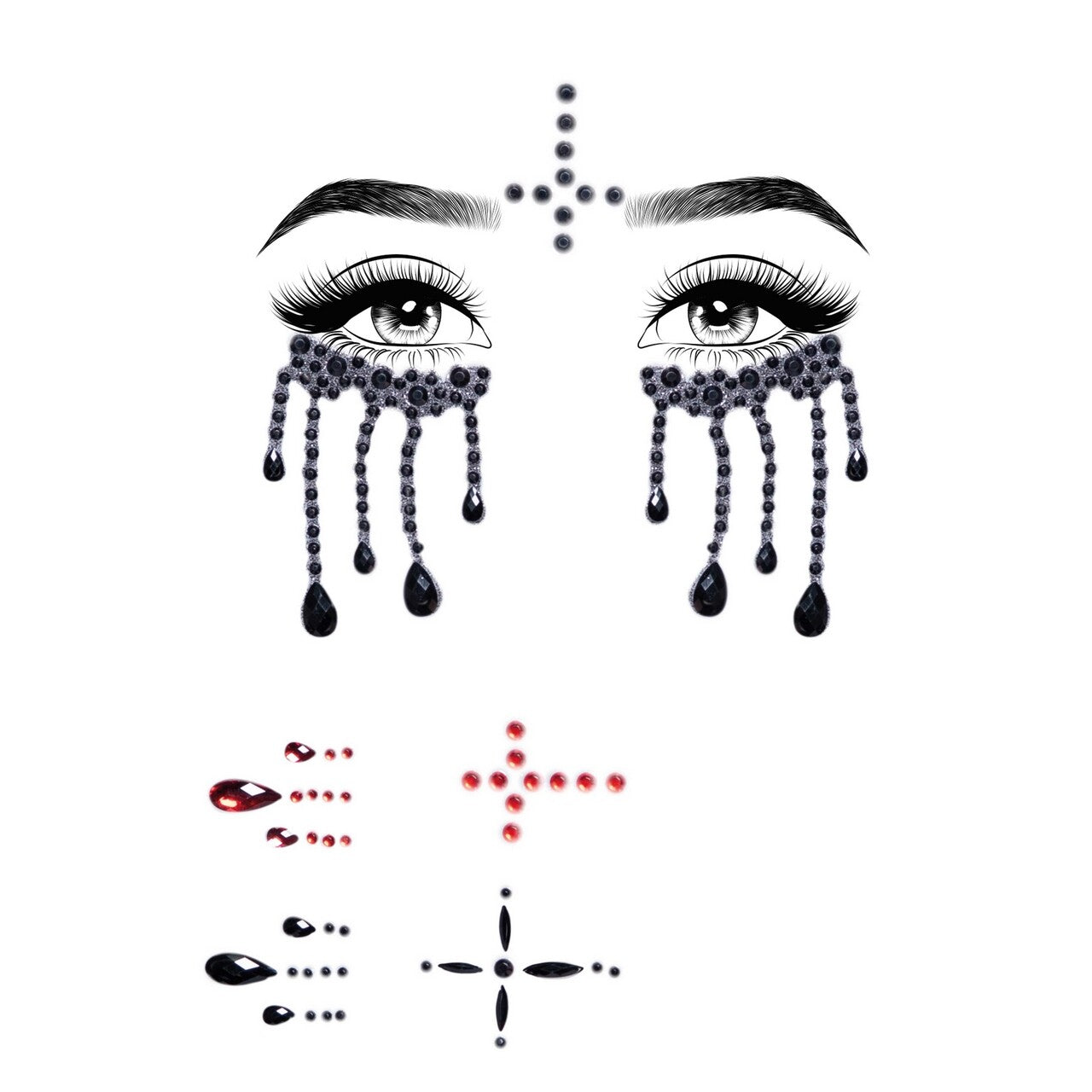 Op deze afbeelding zie je een Accessoires, van het merk Leg Avenue. Possessed Face Jewels Sticker