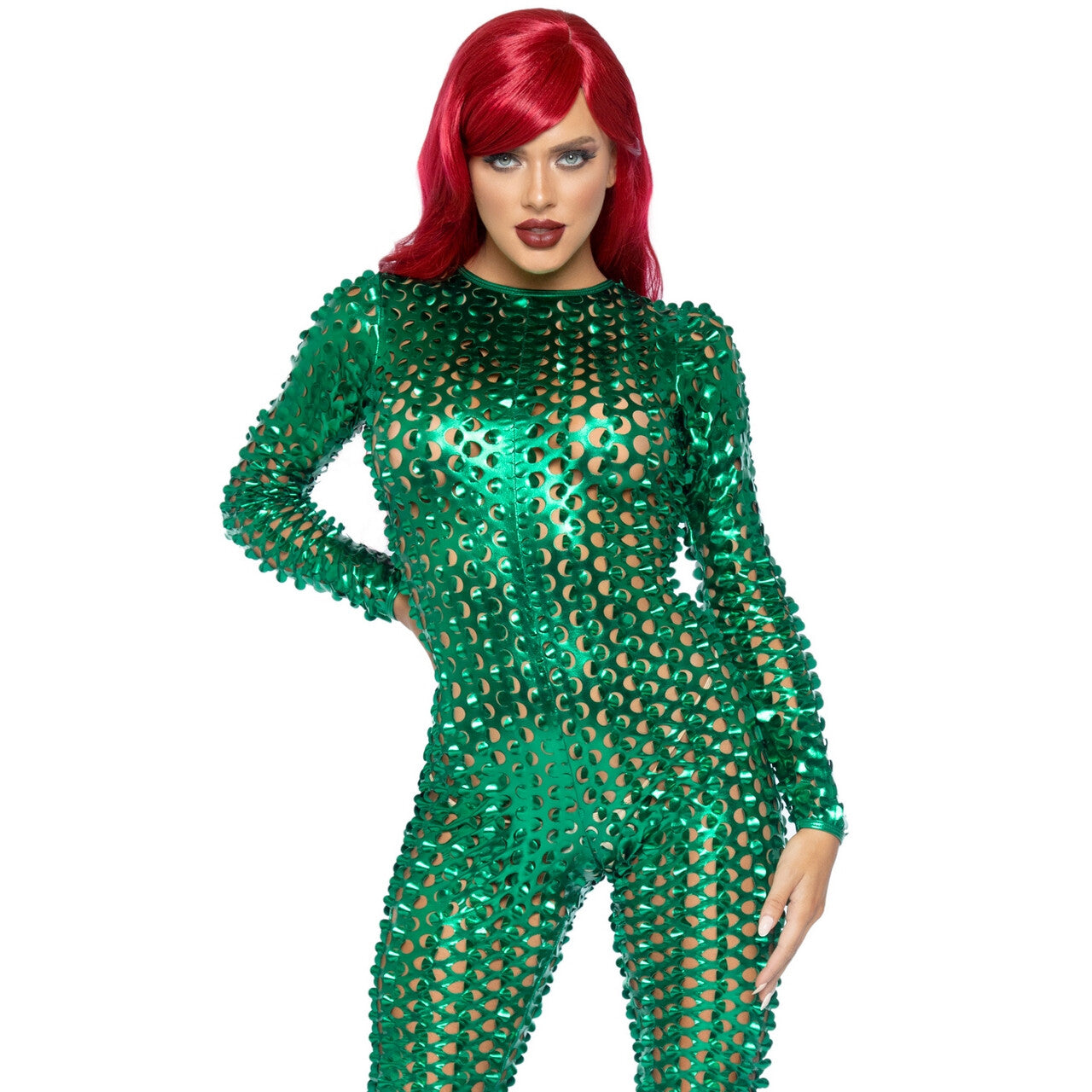 Op deze afbeelding zie je een Kostuums, van het merk Leg Avenue. Geprikkeld Giftig Metallic Groen Vrouw Kostuum