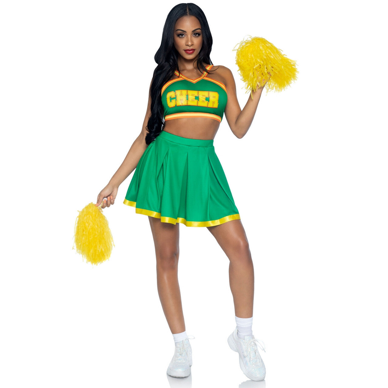Op deze afbeelding zie je een Kostuums, van het merk Leg Avenue. Cheer You Up Cheerleader Vrouw Kostuum