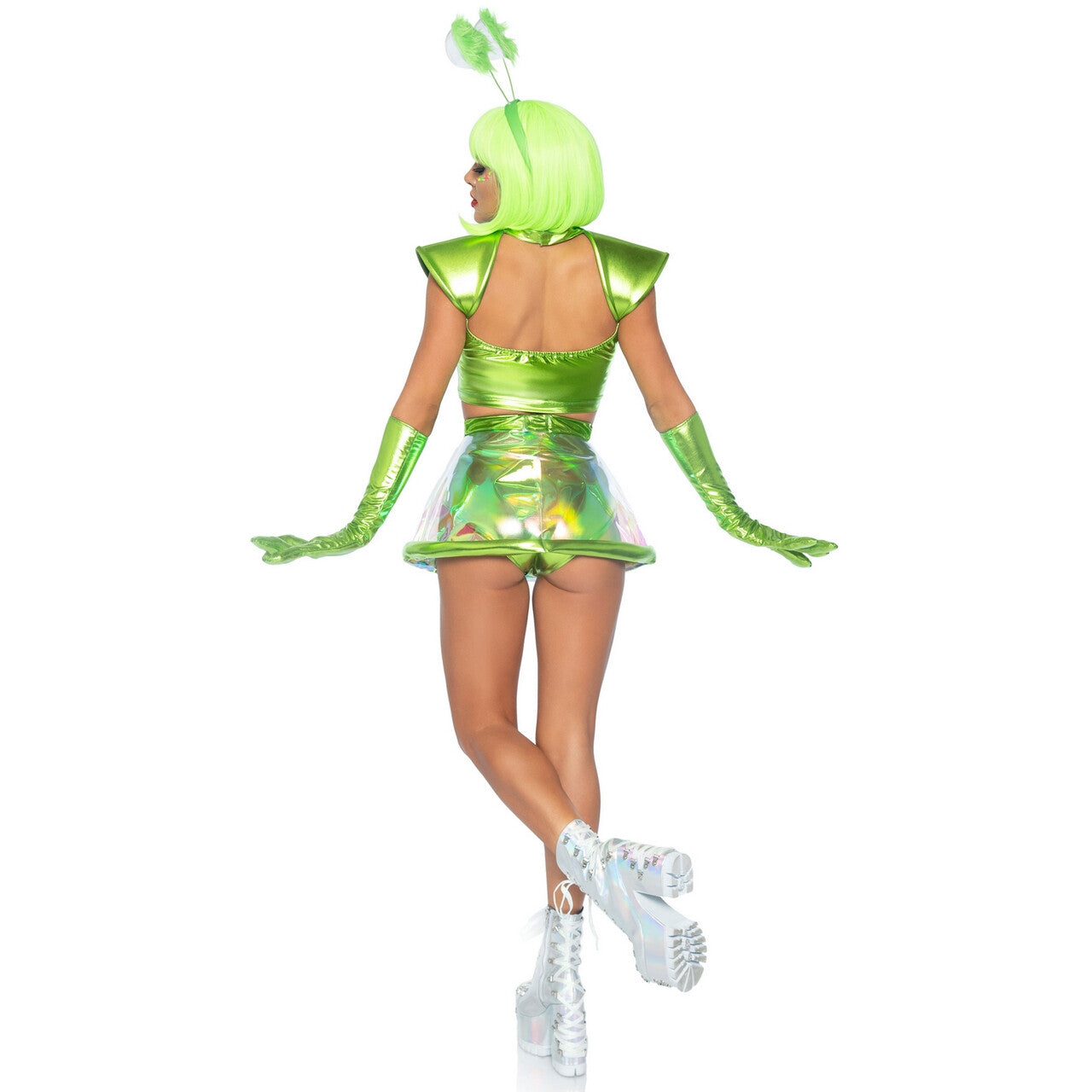 Op deze afbeelding zie je een Kostuums, van het merk Leg Avenue. Groene Alien Op Verkenning Vrouw Kostuum