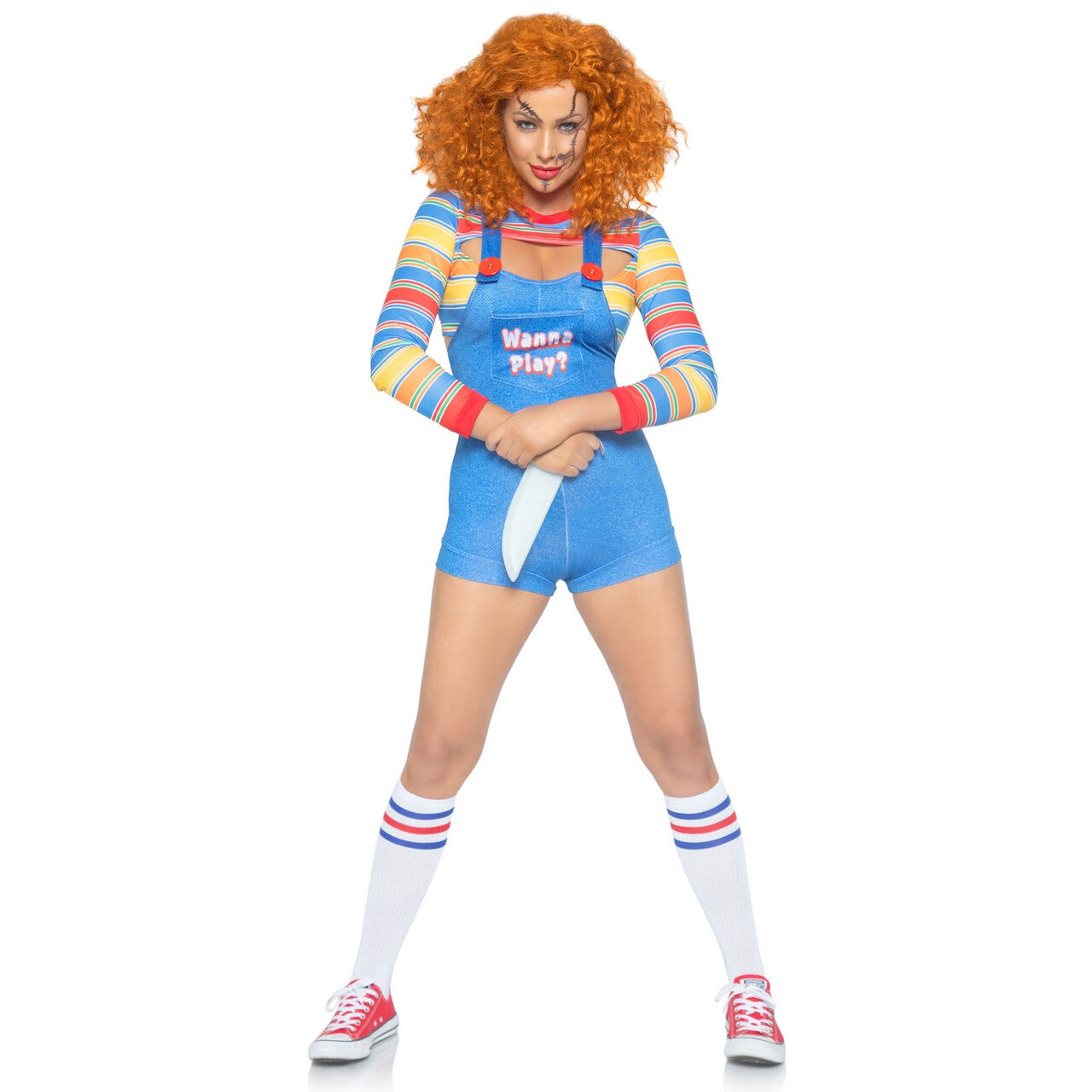 Op deze afbeelding zie je een Kostuums, van het merk Leg Avenue. Demonische Moordzuchtige Pop Vrouw Kostuum