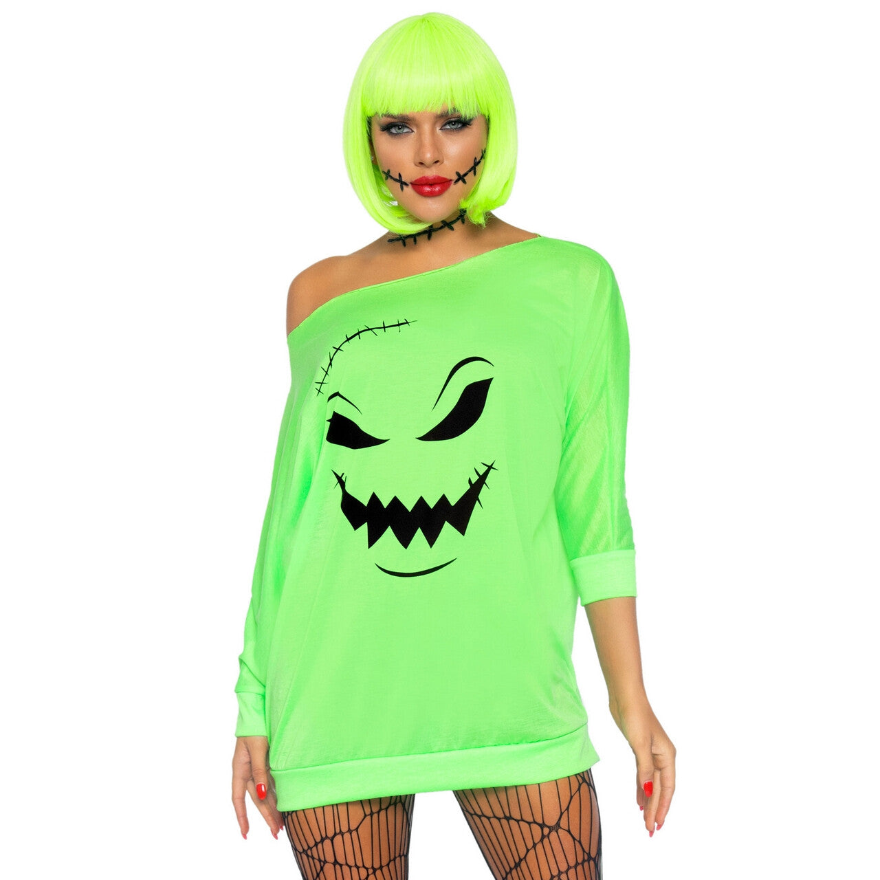 Op deze afbeelding zie je een Kostuums, van het merk Leg Avenue. Monsterachtig Groene Spook Vrouw Kostuum