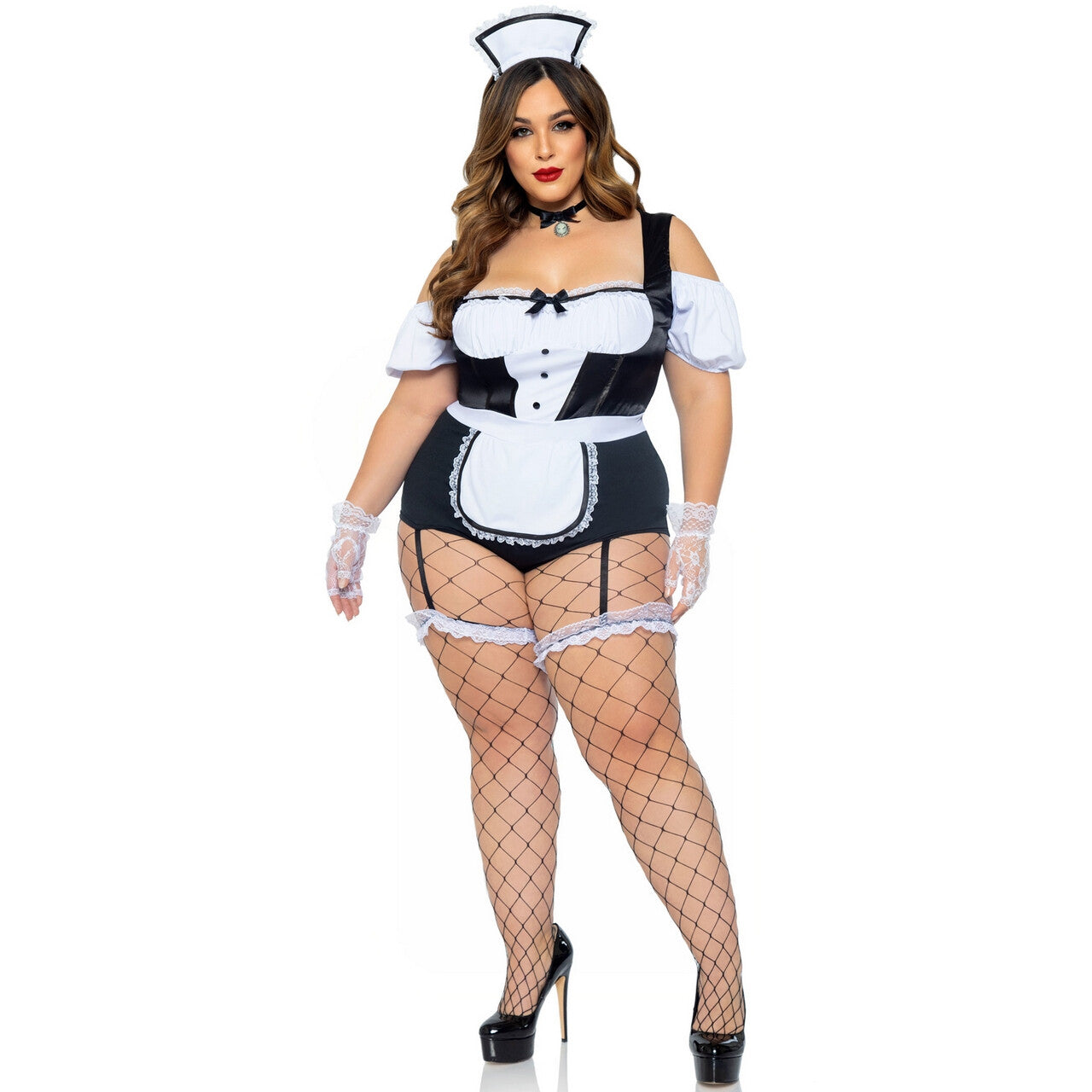 Op deze afbeelding zie je een Kostuums, van het merk Leg Avenue. Spik En Span Schoonmaakster Plus Size Vrouw Kostuum
