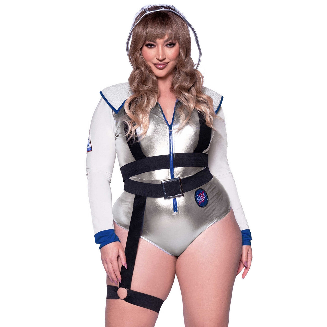 Op deze afbeelding zie je een Kostuums, van het merk Leg Avenue. Drop Down Gorgious Astronaut Plus Size Vrouw Kostuum