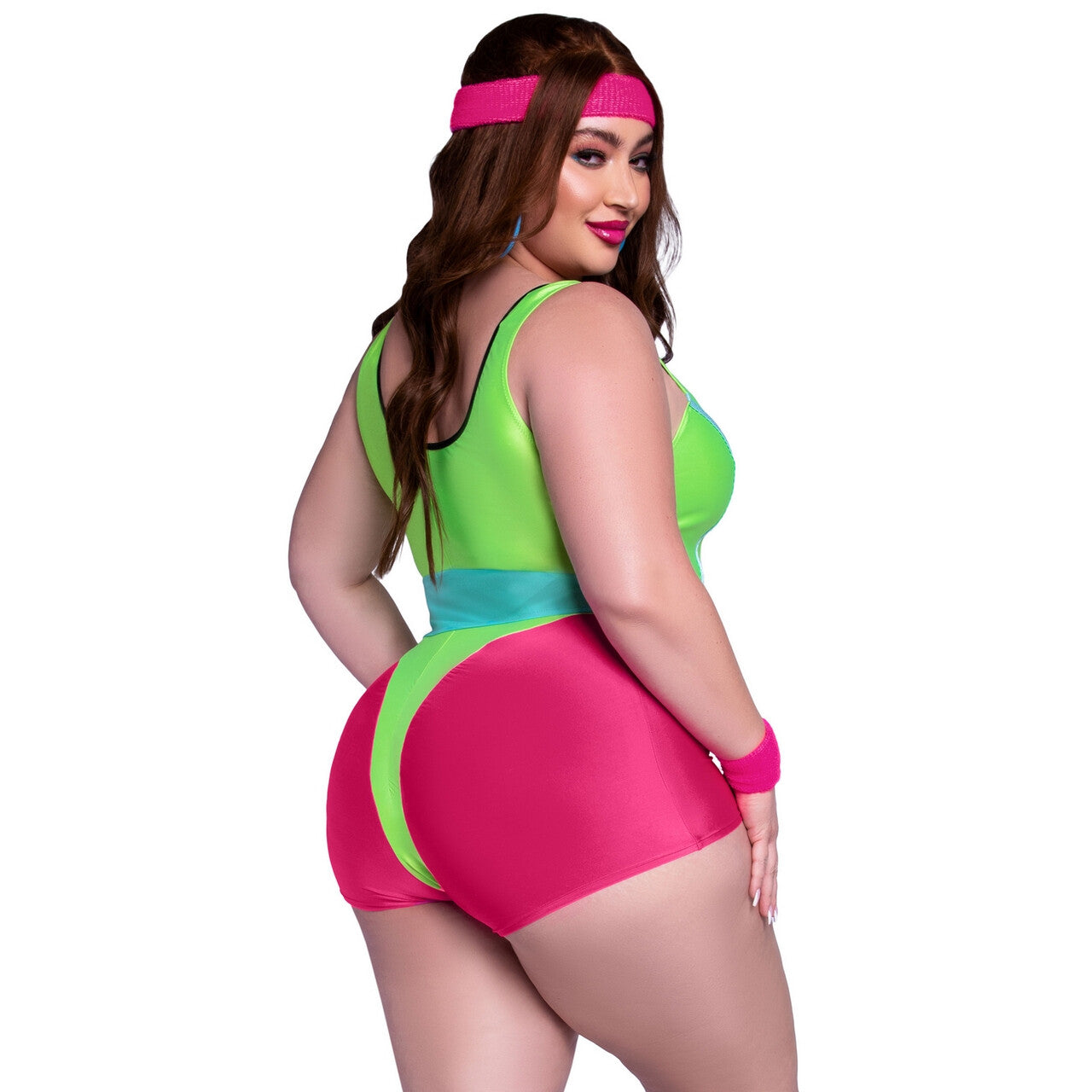 Op deze afbeelding zie je een Kostuums, van het merk Leg Avenue. Jaren 90 Workout Fitness Plus Size Vrouw Kostuum