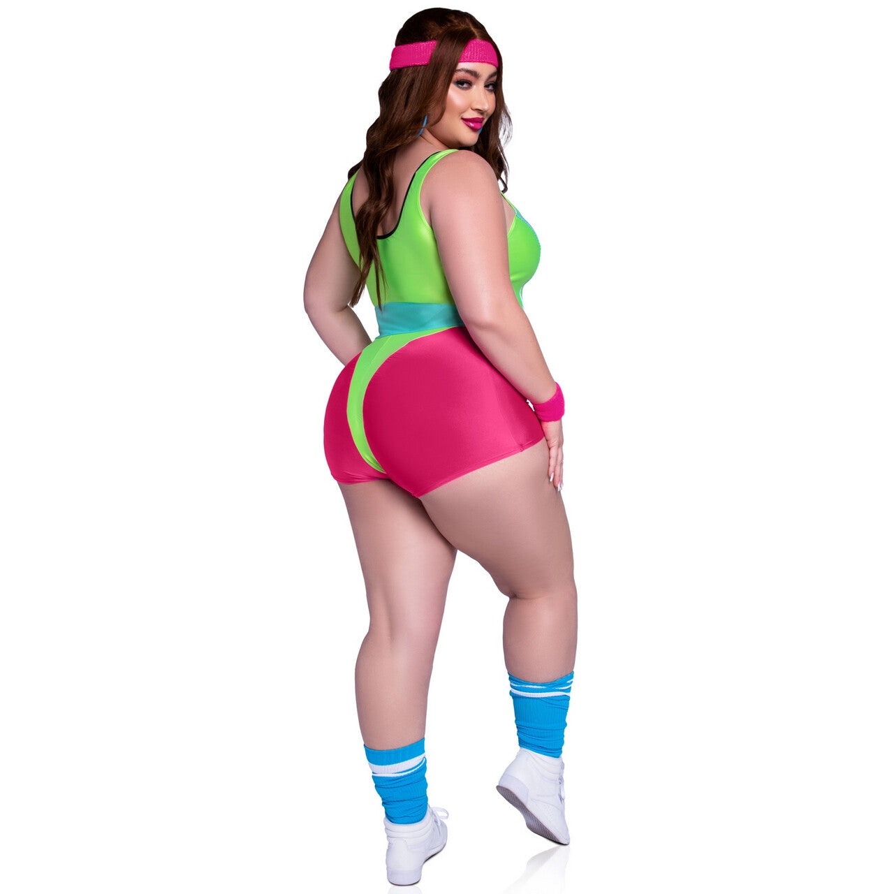 Op deze afbeelding zie je een Kostuums, van het merk Leg Avenue. Jaren 90 Workout Fitness Plus Size Vrouw Kostuum
