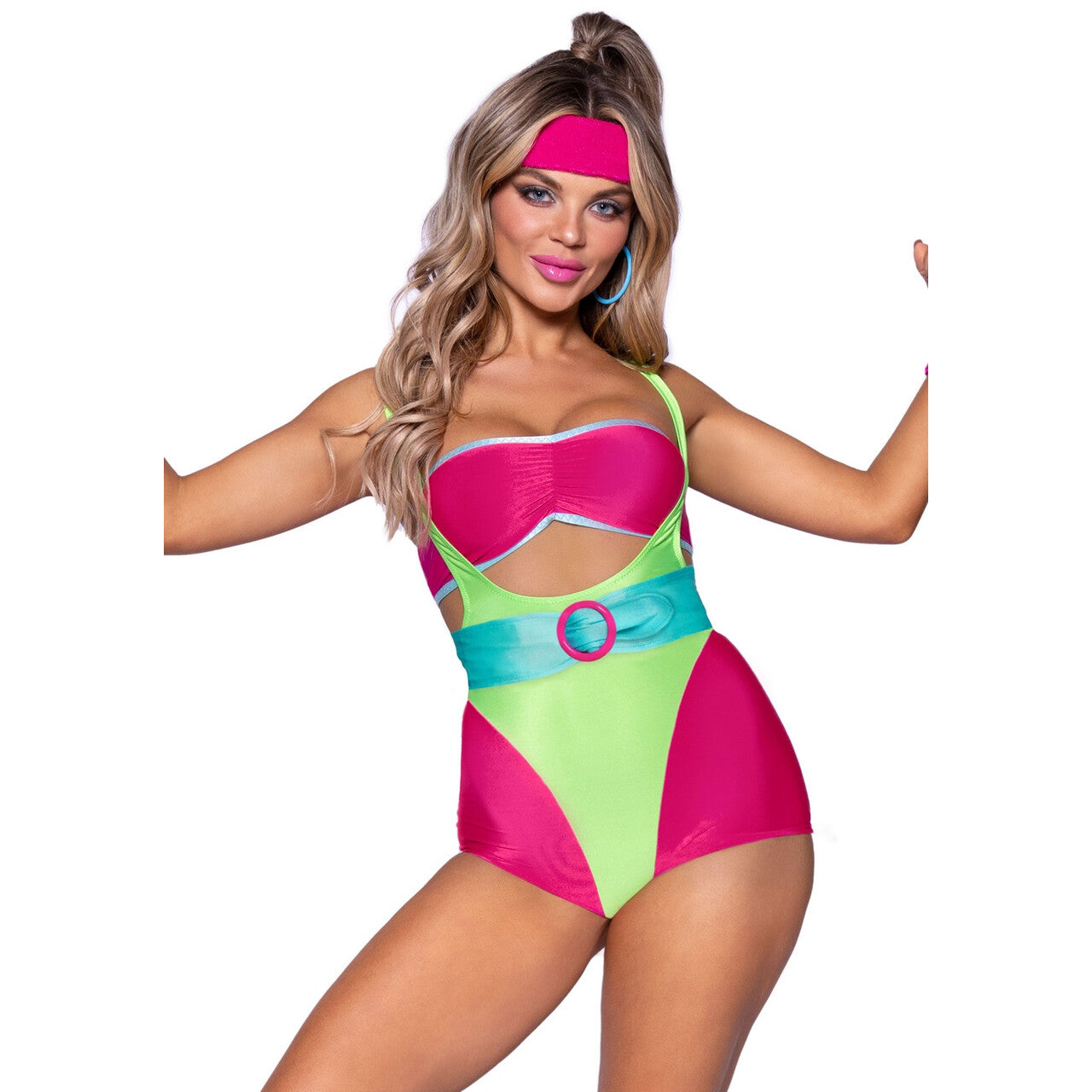 Op deze afbeelding zie je een Kostuums, van het merk Leg Avenue. Jaren 90 Workout Fitgirl Vrouw Kostuum