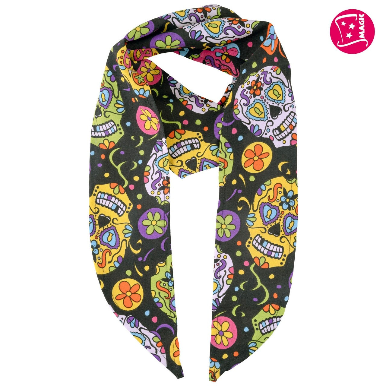 Op deze afbeelding zie je een Accessoires, van het merk Magic By Freddy's. Satijnen Sjaaltjes Skull 6 Stuks
