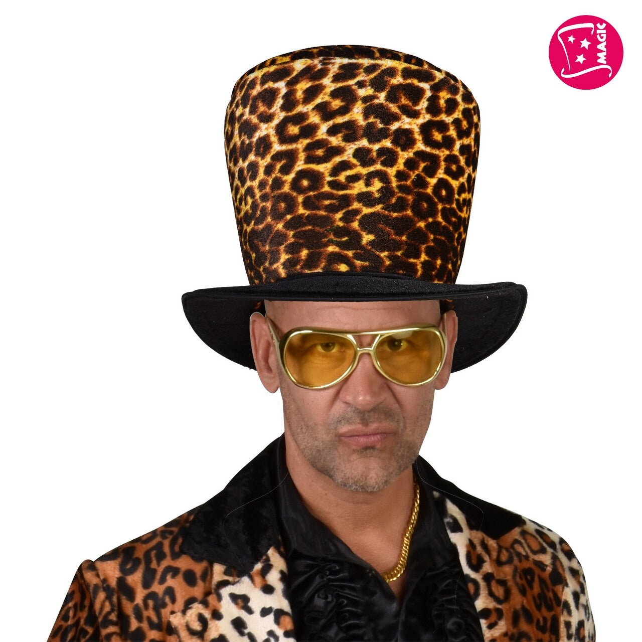 Op deze afbeelding zie je een Accessoires, van het merk Magic By Freddy's. Hoge Hoed Luipaard