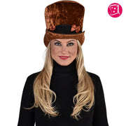 Op deze afbeelding zie je een Accessoires, van het merk Magic By Freddy's. Hoge Bruine Hoed Steampunk