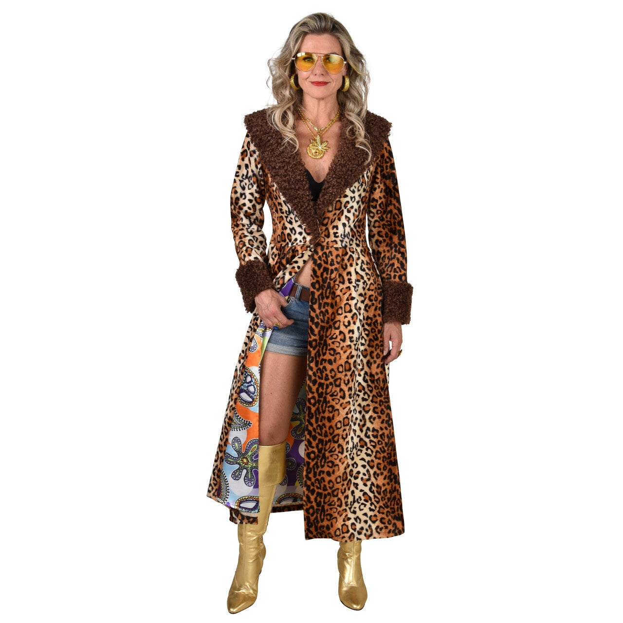 Op deze afbeelding zie je een Kostuums, van het merk Magic By Freddy's. Wild Animal Pimp Linda Vrouw Kostuum
