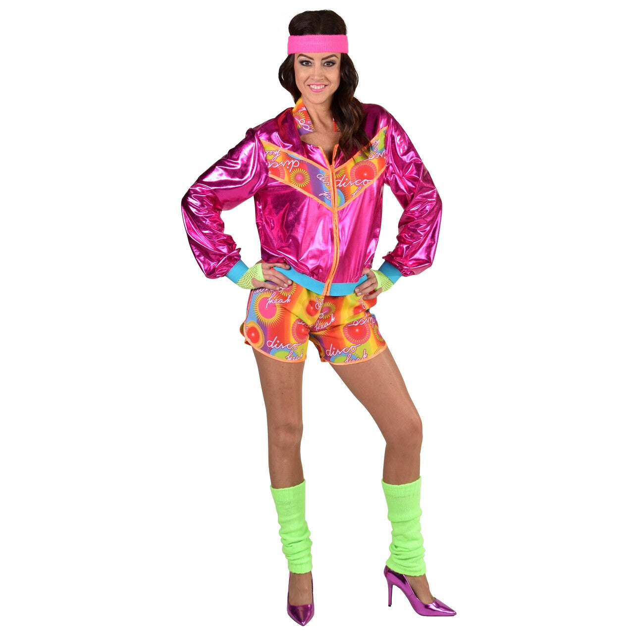 Op deze afbeelding zie je een Kostuums, van het merk Magic By Freddy's. Jaren 80 Roll And Skate In De Disco Freak Vrouw Kostuum