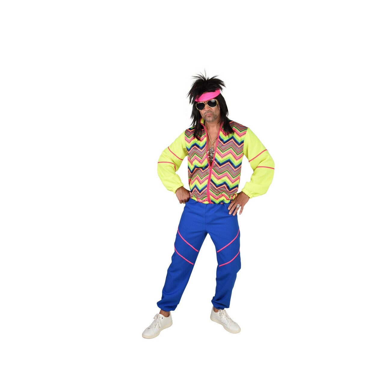 Op deze afbeelding zie je een Kostuums, van het merk Magic By Freddy's. Super 80s Cool Dance Dude Man Kostuum
