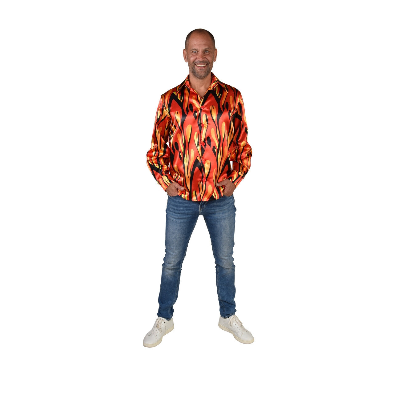 Op deze afbeelding zie je een Kostuums, van het merk Magic By Freddy's. Eternal Flames Overhemd Man