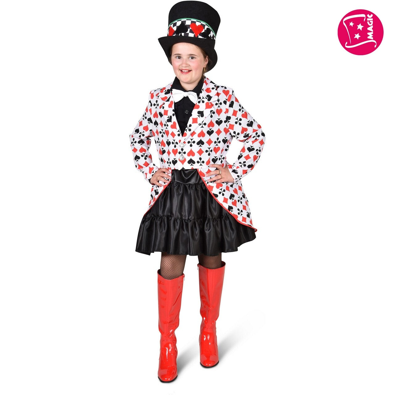 Op deze afbeelding zie je een Kostuums, van het merk Magic By Freddy's. Casino Showgirl Kaartspel Jas Meisje