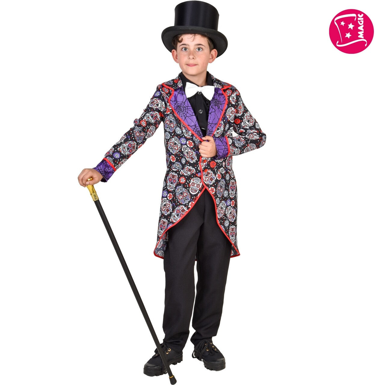 Op deze afbeelding zie je een Kostuums, van het merk Magic By Freddy's. Muerto Mike Jongen Kostuum