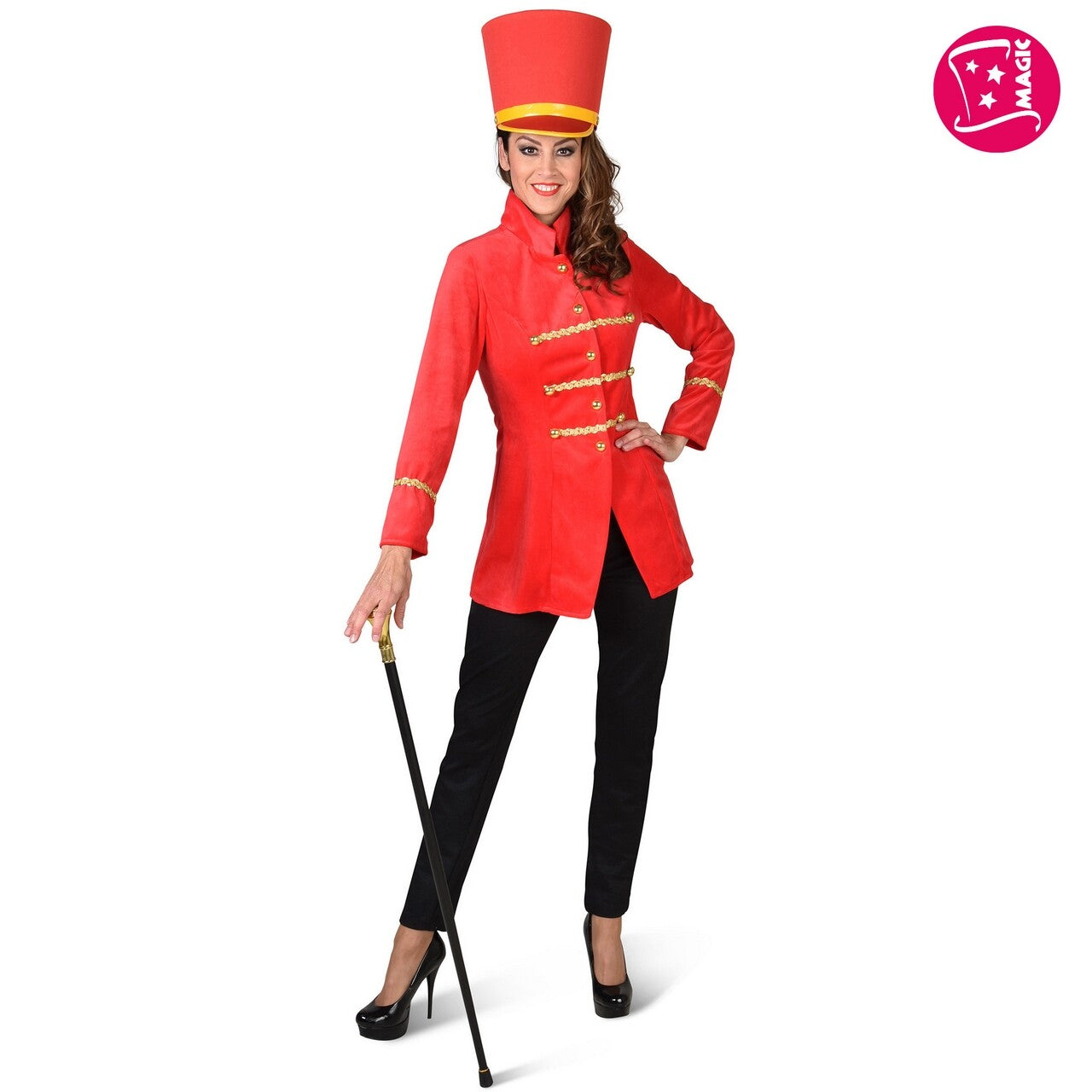 Op deze afbeelding zie je een Kostuums, van het merk Magic By Freddy's. Jas Lift Girl Nicky Red Vrouw