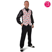 Op deze afbeelding zie je een Kostuums, van het merk Magic By Freddy's. Vest Casino Speelkaarten Man