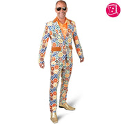 Op deze afbeelding zie je een Kostuums, van het merk Magic By Freddy's. Funky 60s Wilde Rondjes Man Kostuum