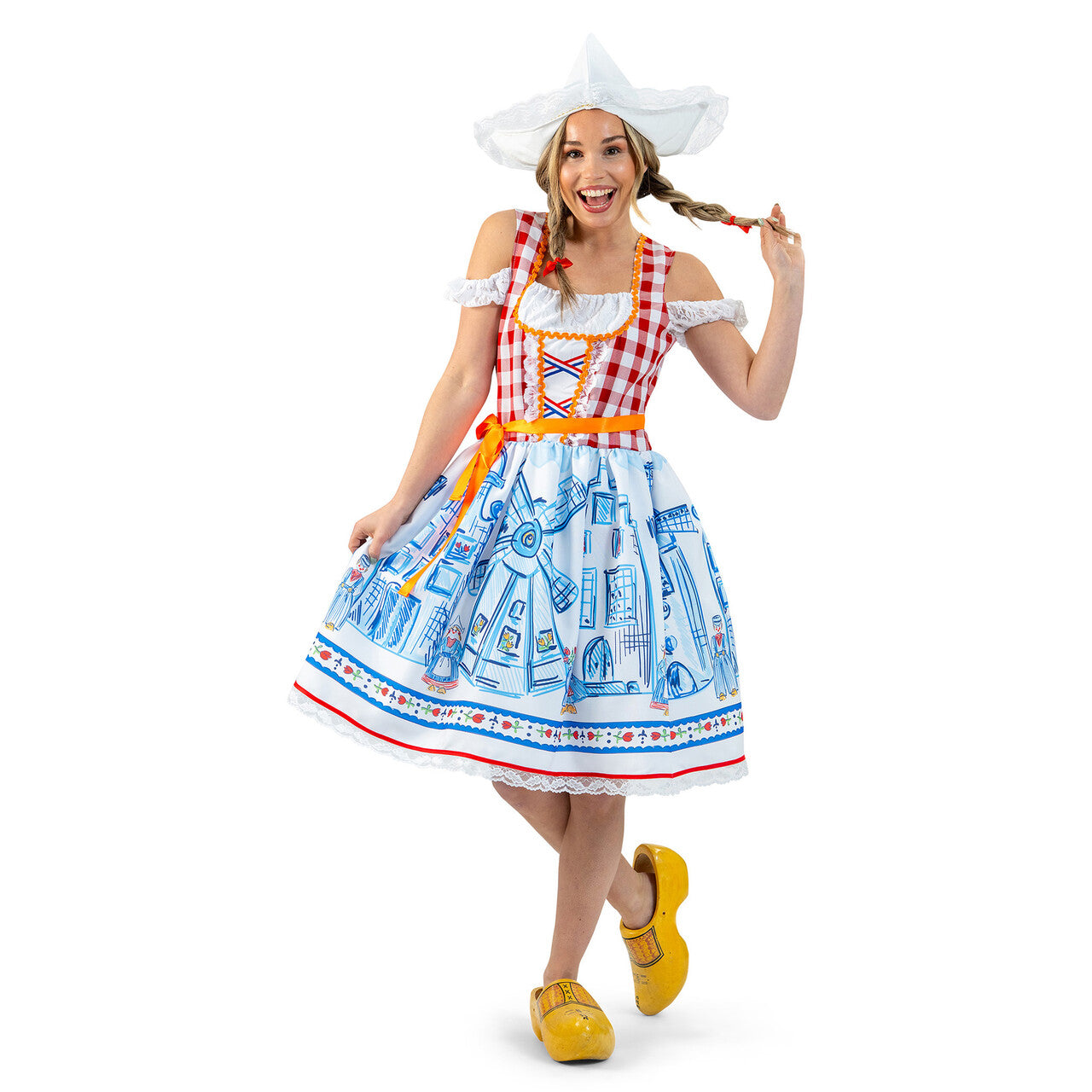 Op deze afbeelding zie je een Kostuums, van het merk Magic By Freddy's. Hollandse Deerne Dafne Vrouw Kostuum