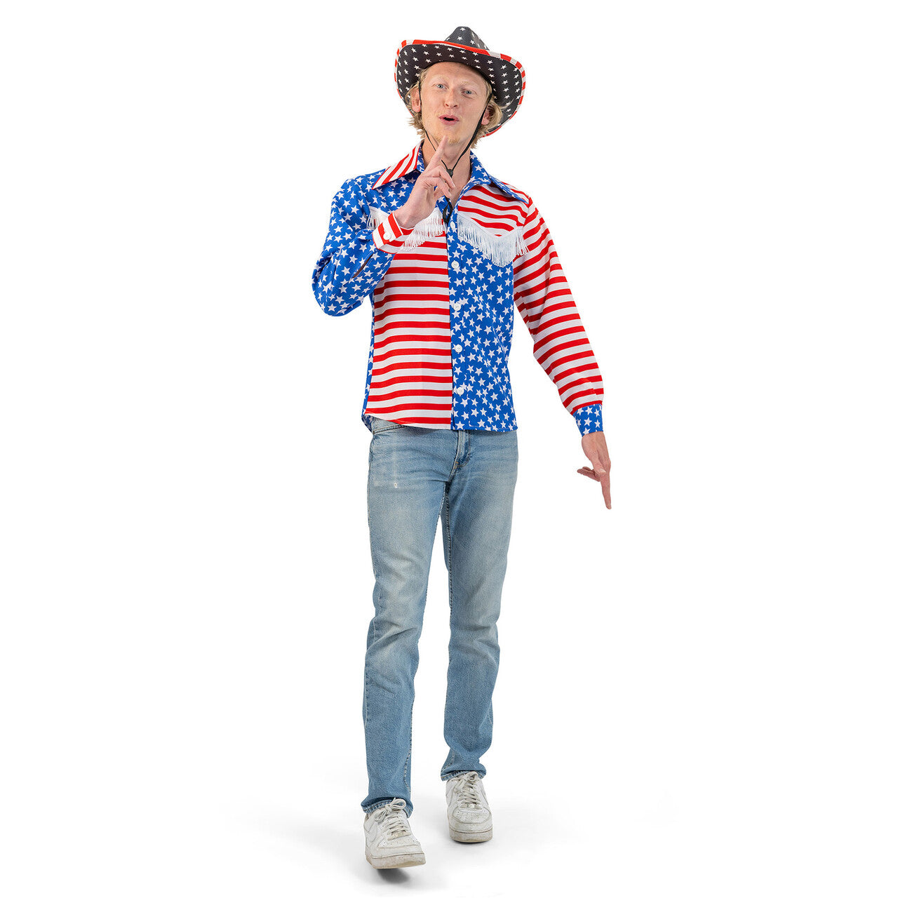 Op deze afbeelding zie je een Kostuums, van het merk Magic By Freddy's. USA Western Billy Shirt Man