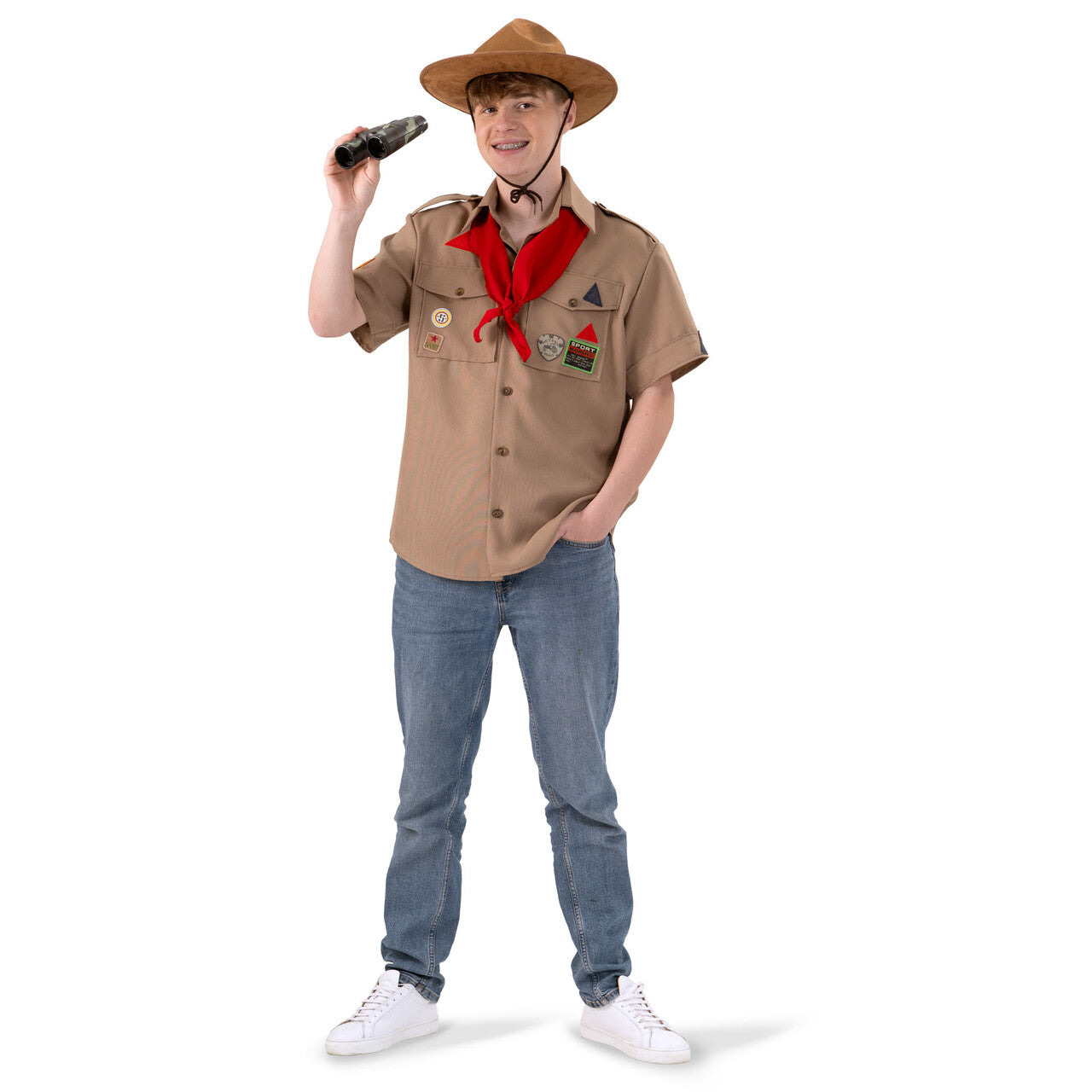 Op deze afbeelding zie je een Kostuums, van het merk Magic By Freddy's. Padvinder Ed Explorer Man
