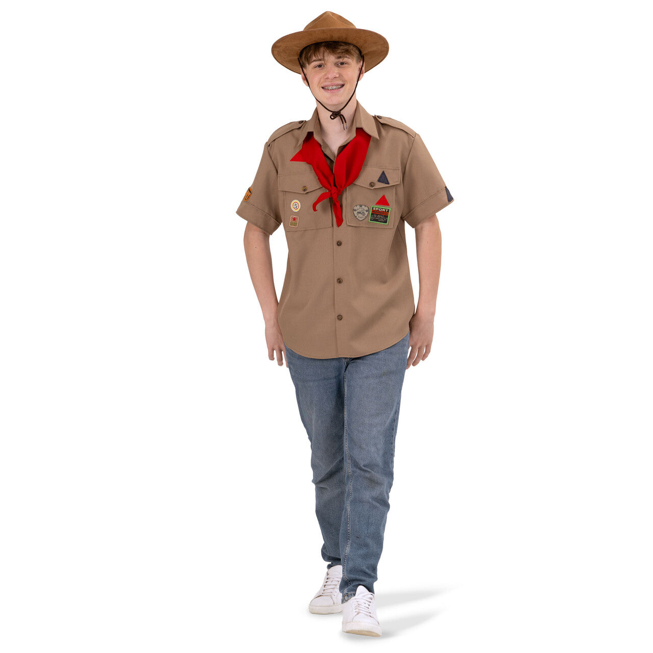 Op deze afbeelding zie je een Kostuums, van het merk Magic By Freddy's. Padvinder Ed Explorer Man
