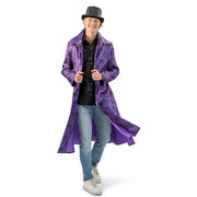 Op deze afbeelding zie je een Kostuums, van het merk Magic By Freddy's. Lange Paarse Spinnenwebben Jas Man