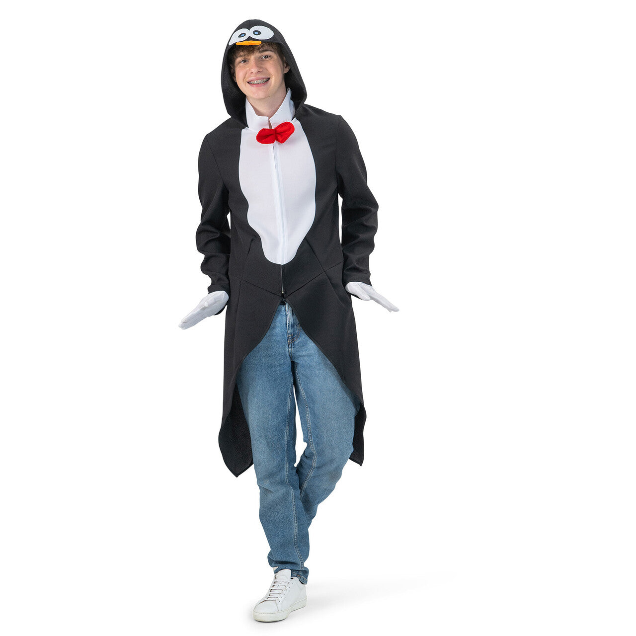 Op deze afbeelding zie je een Kostuums, van het merk Magic By Freddy's. Grappige Deftige Pinguin Slipjas Man Kostuum