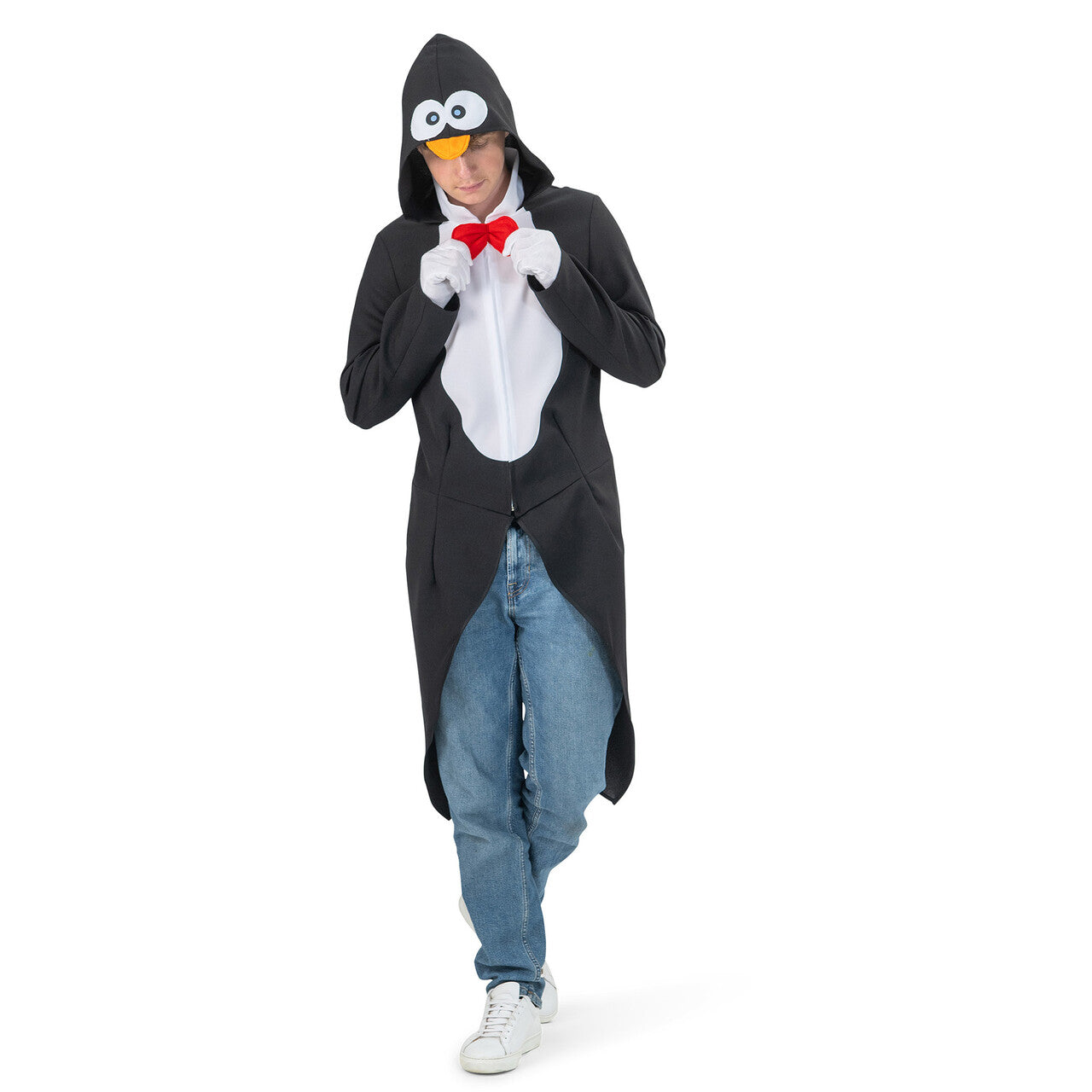 Op deze afbeelding zie je een Kostuums, van het merk Magic By Freddy's. Grappige Deftige Pinguin Slipjas Man Kostuum