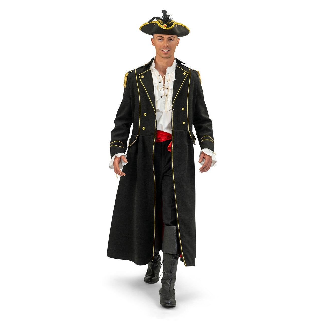 Op deze afbeelding zie je een Kostuums, van het merk Magic By Freddy's. Luxe Lange Jas Piraten Kapitein Vaarwel Man