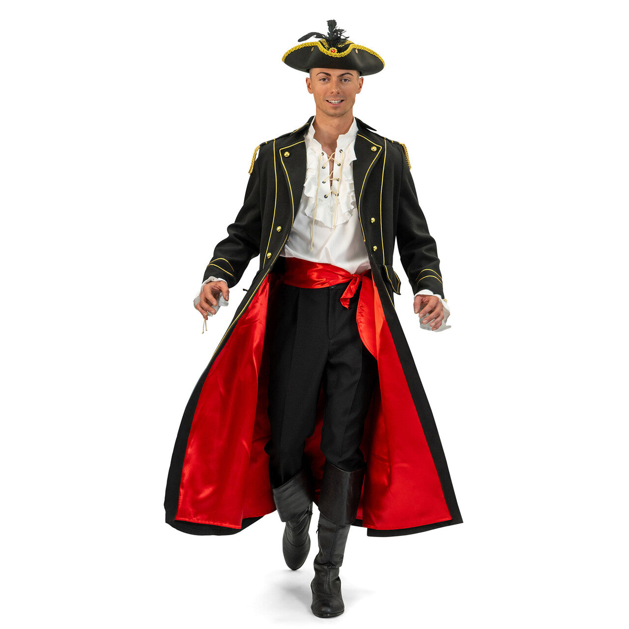Op deze afbeelding zie je een Kostuums, van het merk Magic By Freddy's. Luxe Lange Jas Piraten Kapitein Vaarwel Man