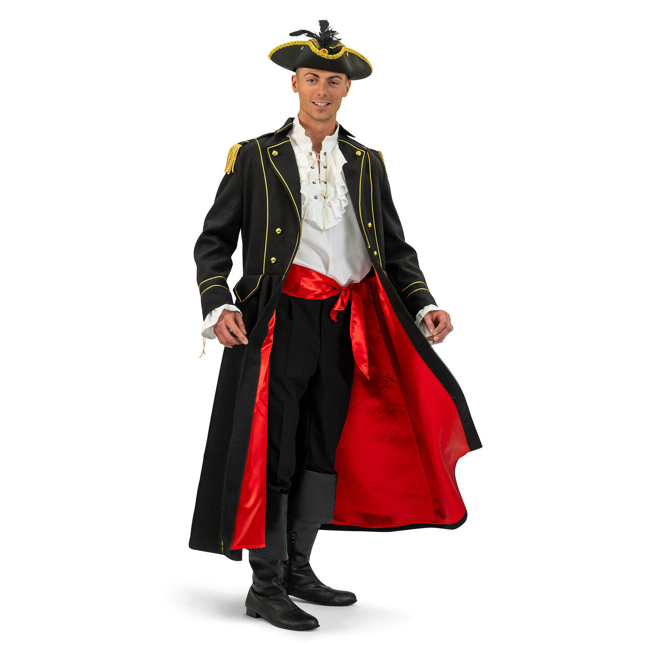 Op deze afbeelding zie je een Kostuums, van het merk Magic By Freddy's. Luxe Lange Jas Piraten Kapitein Vaarwel Man