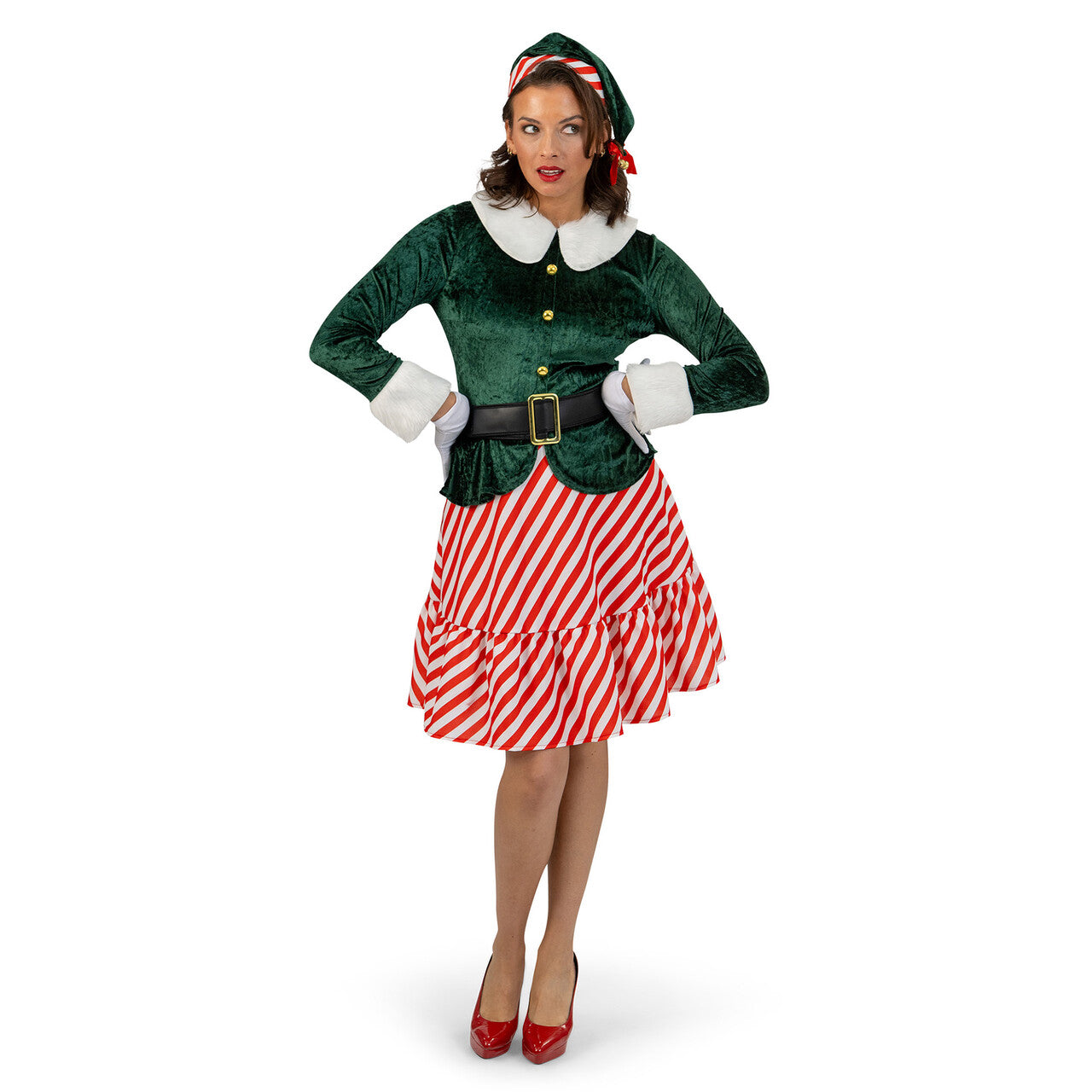 Op deze afbeelding zie je een Kostuums, van het merk Magic By Freddy's. Santas Favoriete Kerst Elf Vrouw Kostuum
