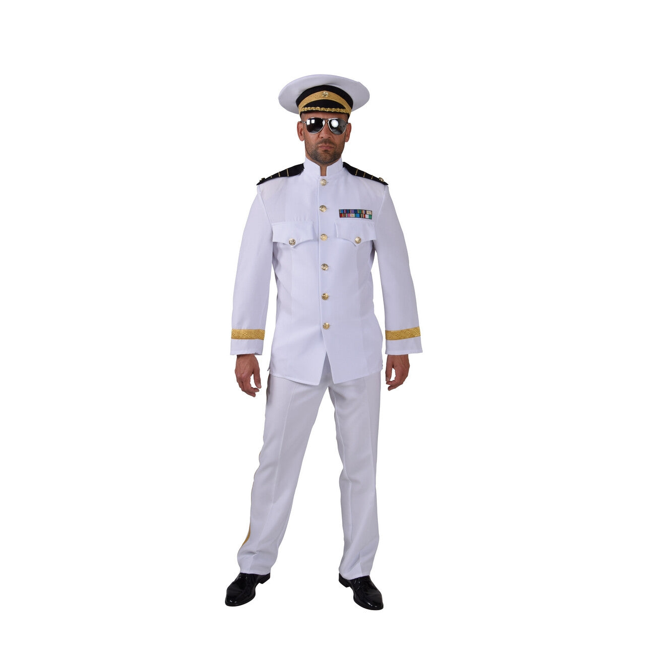 Op deze afbeelding zie je een Kostuums, van het merk Magic By Freddy's. Admiraal Bananen Republiek Dictator Man Kostuum