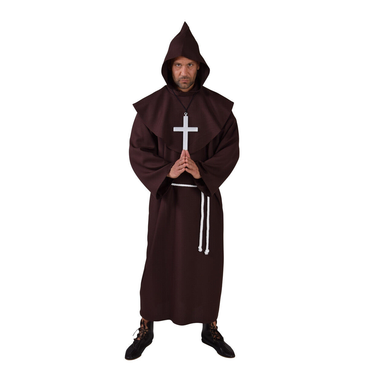 Op deze afbeelding zie je een Kostuums, van het merk Magic By Freddy's. Semper Silentio Klooster Monnik Bruin Man Kostuum