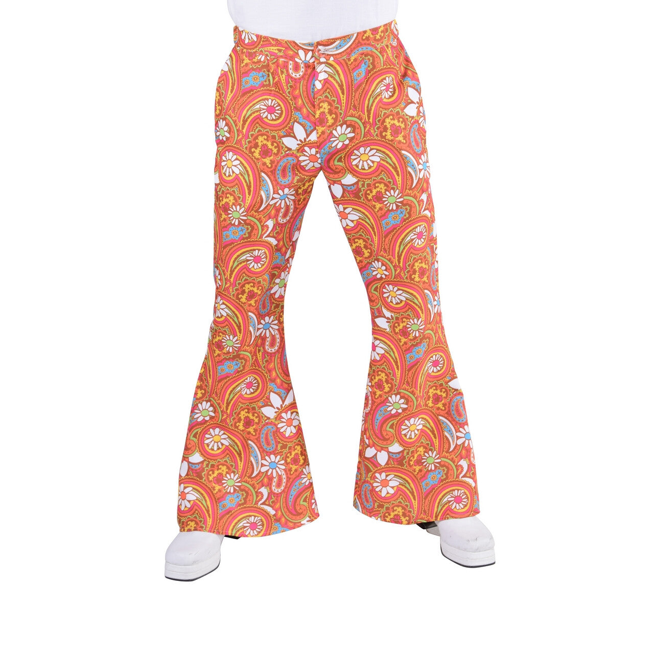 Op deze afbeelding zie je een Kostuums, van het merk Magic By Freddy's. Hippie Broek Paisley Oranje Man