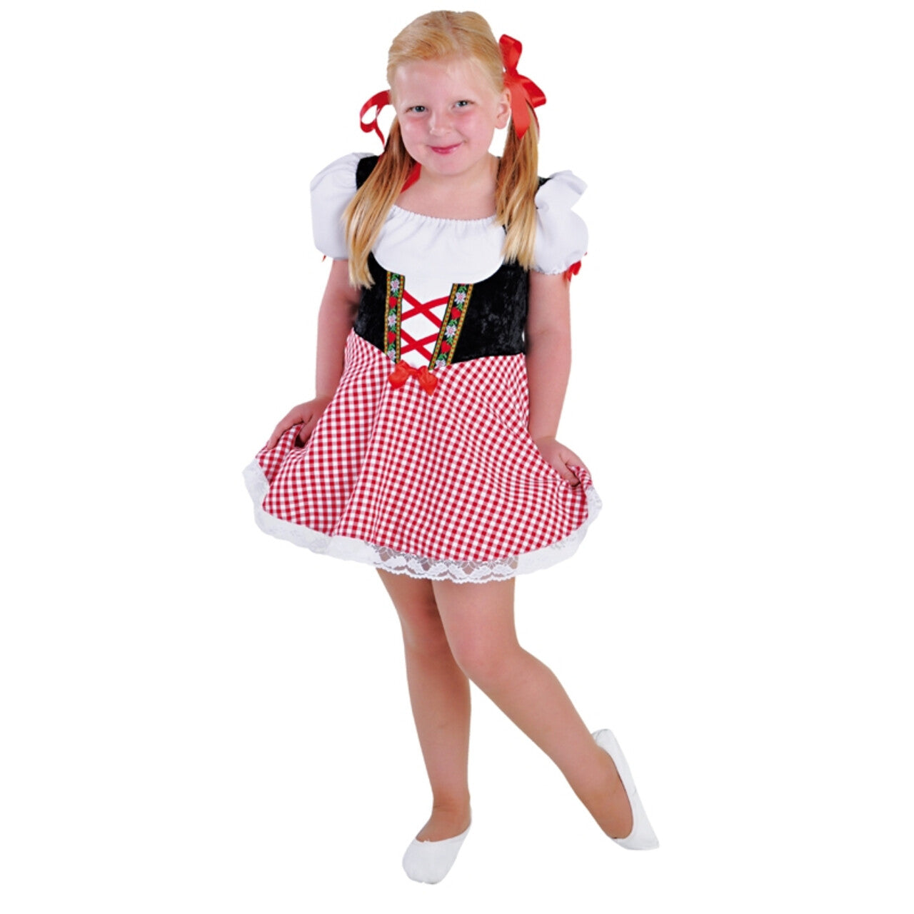 Op deze afbeelding zie je een Kostuums, van het merk Magic By Freddy's. Rode Zoet Alcoholvrij Biertje Dirndl Meisje Kostuum