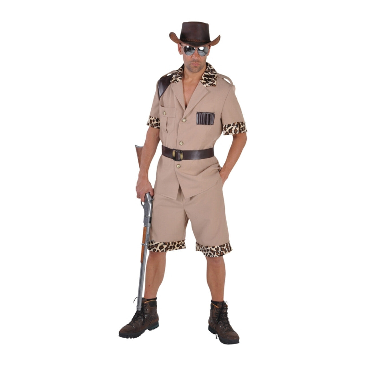 Op deze afbeelding zie je een Kostuums, van het merk Magic By Freddy's. Jachtopziener Safari Park Afrika Man Kostuum