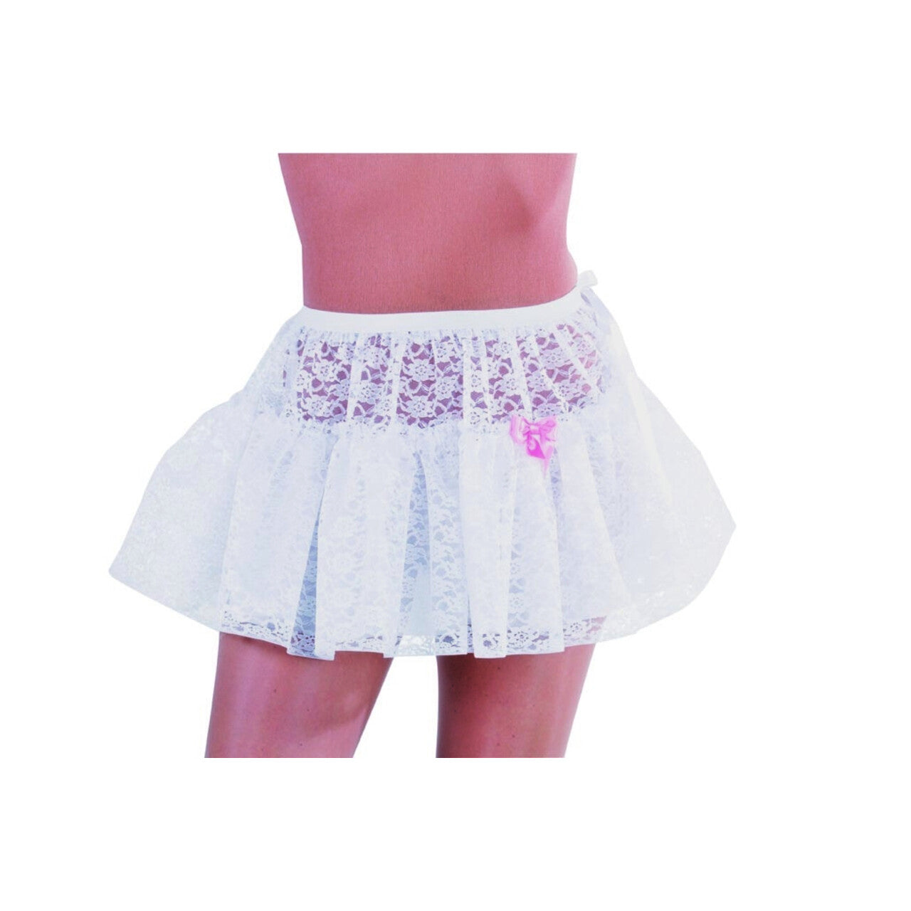 Op deze afbeelding zie je een Kostuums, van het merk Magic By Freddy's. Petticoat Korte Tutu Kantwerk Bloemen Wit Vrouw