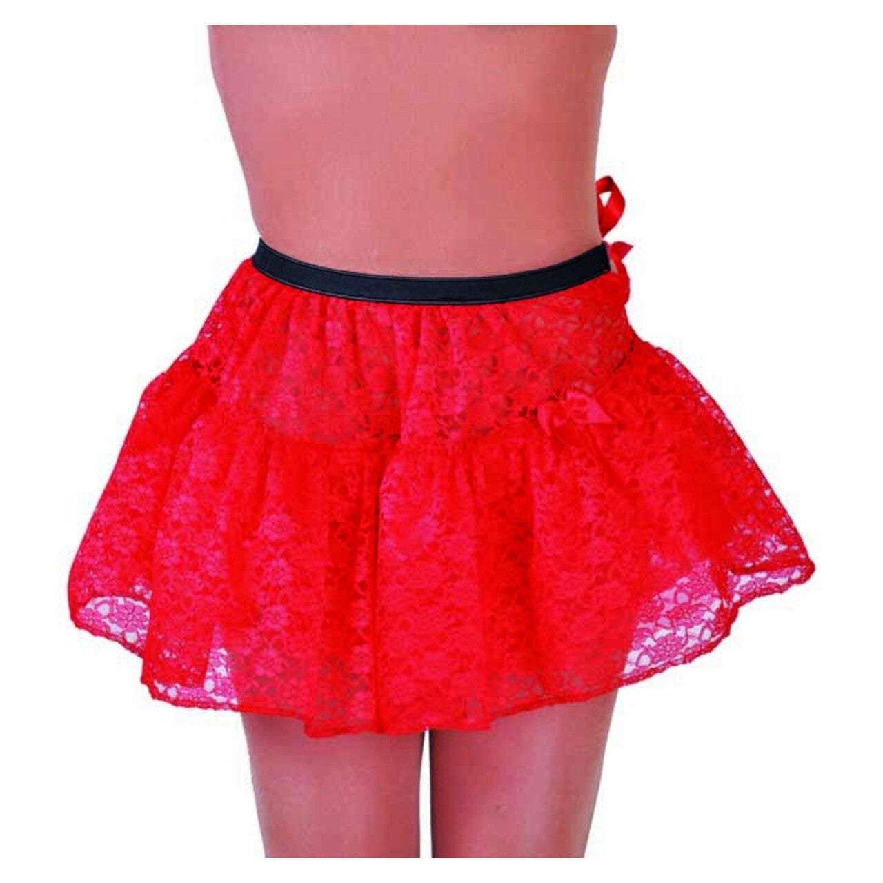Op deze afbeelding zie je een Kostuums, van het merk Magic By Freddy's. Petticoat Korte Tutu Kantwerk Bloemen Rood Vrouw