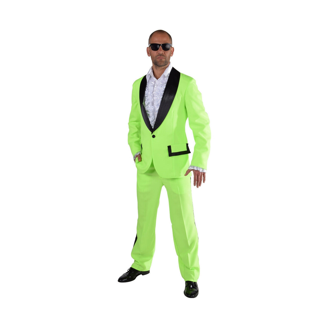 Op deze afbeelding zie je een Kostuums, van het merk Magic By Freddy's. Kikker Groene Smoking Man Kostuum