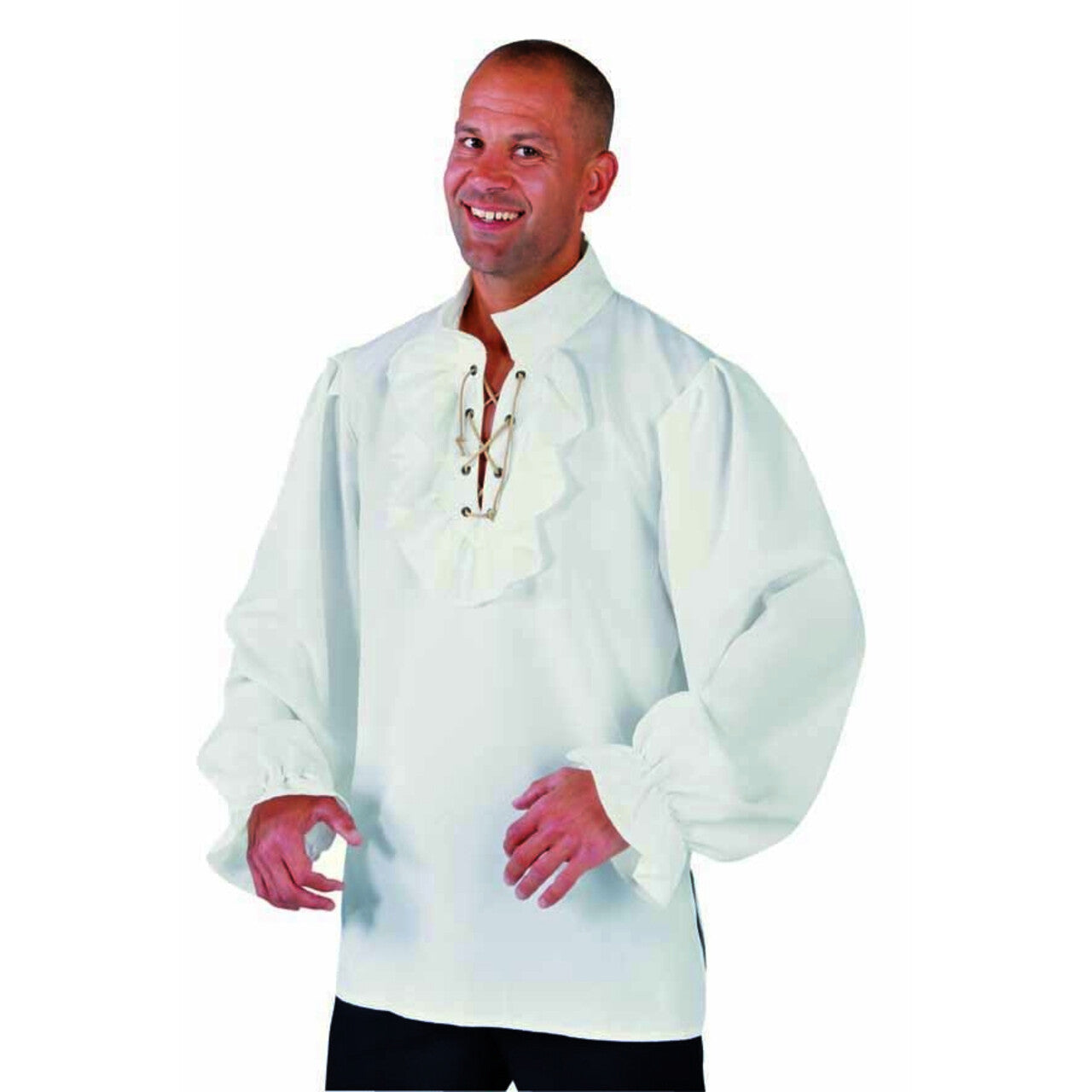 Op deze afbeelding zie je een Kostuums, van het merk Magic By Freddy's. Stoere Zeeheld Piraat Hemd Met Ruches Gebroken Wit Man