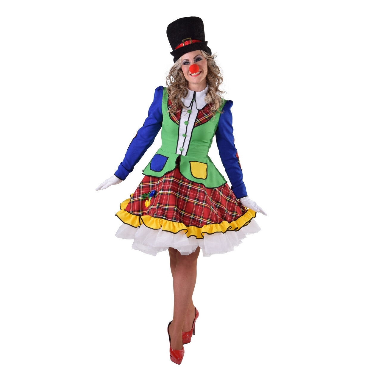 Op deze afbeelding zie je een Kostuums, van het merk Magic By Freddy's. Feestelijke Circus Clown Pipa Vrouw Kostuum