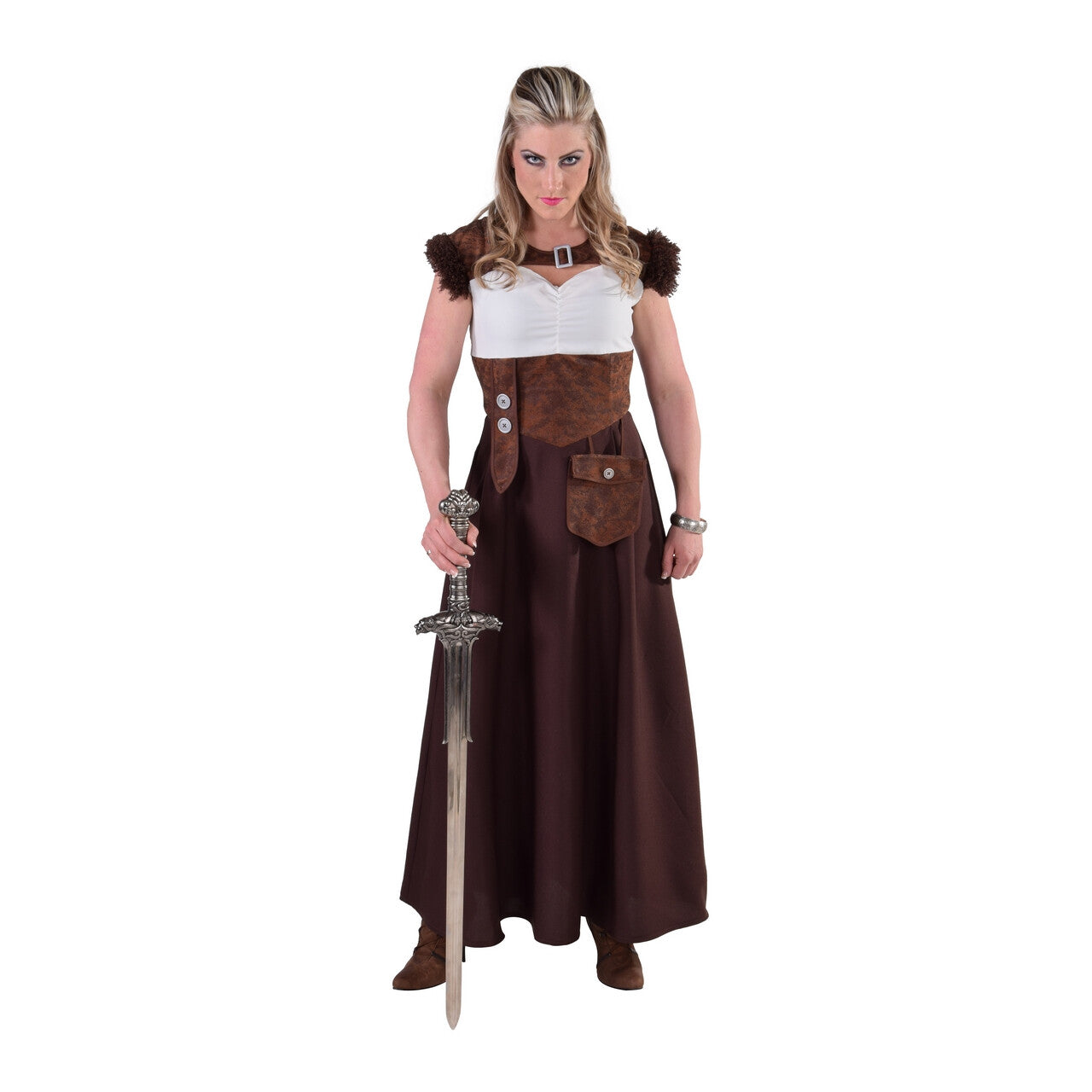 Op deze afbeelding zie je een Kostuums, van het merk Magic By Freddy's. Onoverwinnelijke Thrones Viking Vrouw Kostuum
