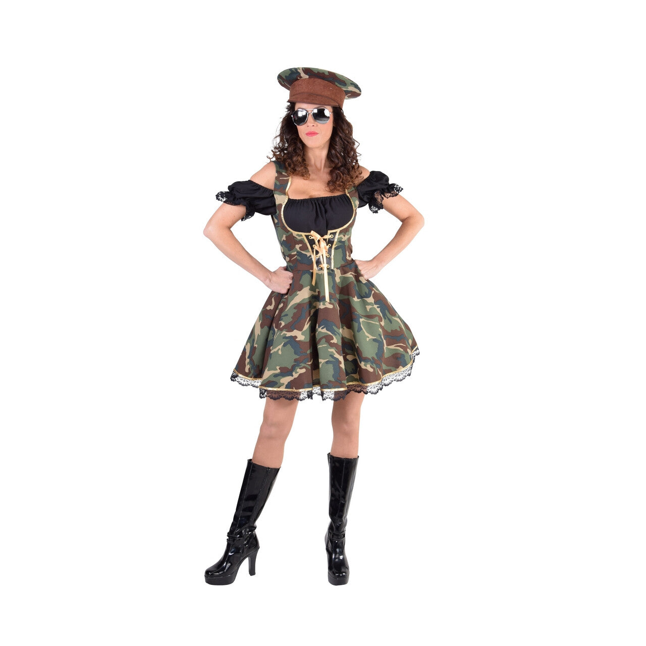 Op deze afbeelding zie je een Kostuums, van het merk Magic By Freddy's. Camouflage Amazone Leger Dirndl Dameskostuum Vrouw Kostuum