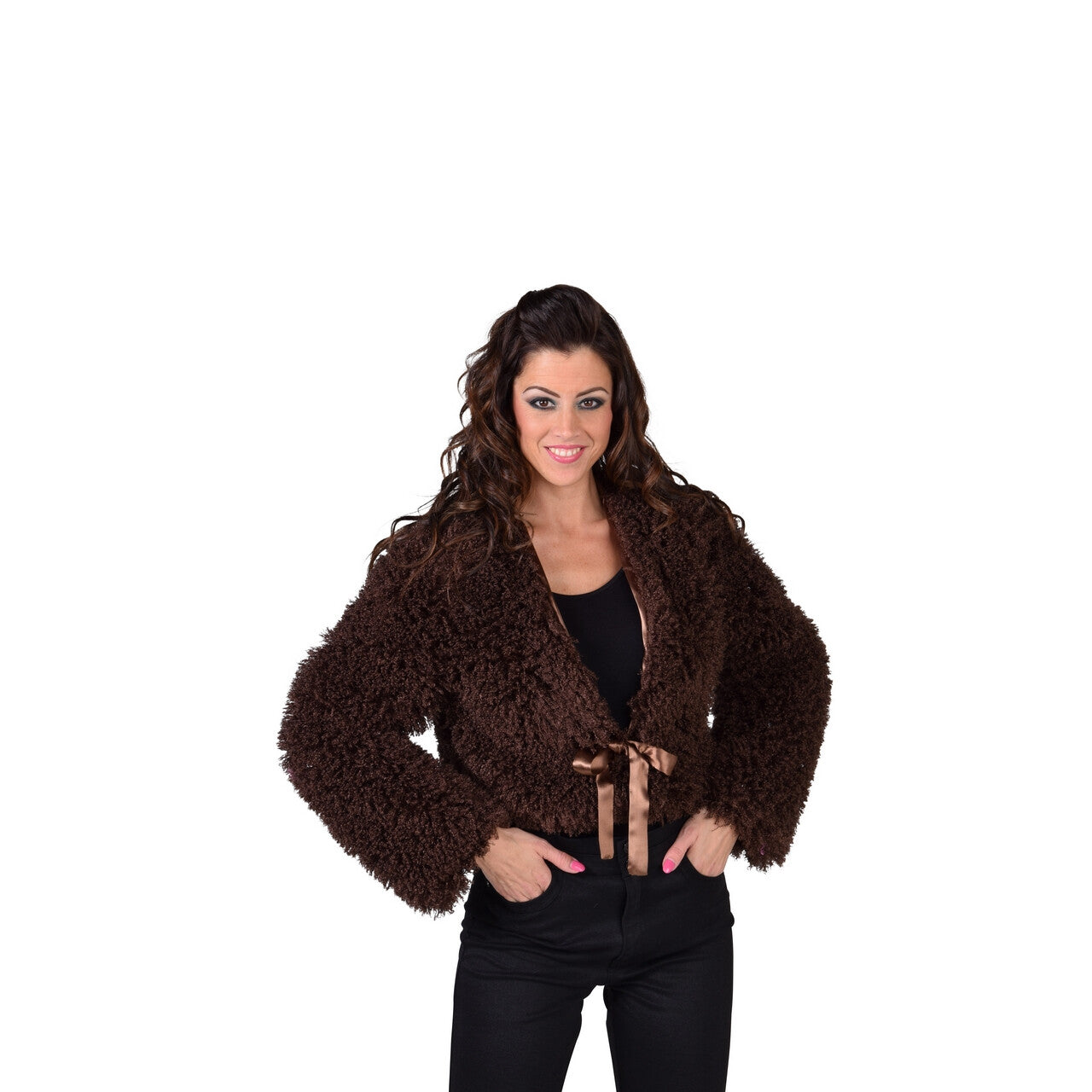 Op deze afbeelding zie je een Kostuums, van het merk Magic By Freddy's. Bolero Poedel Bruin Jasje Vrouw
